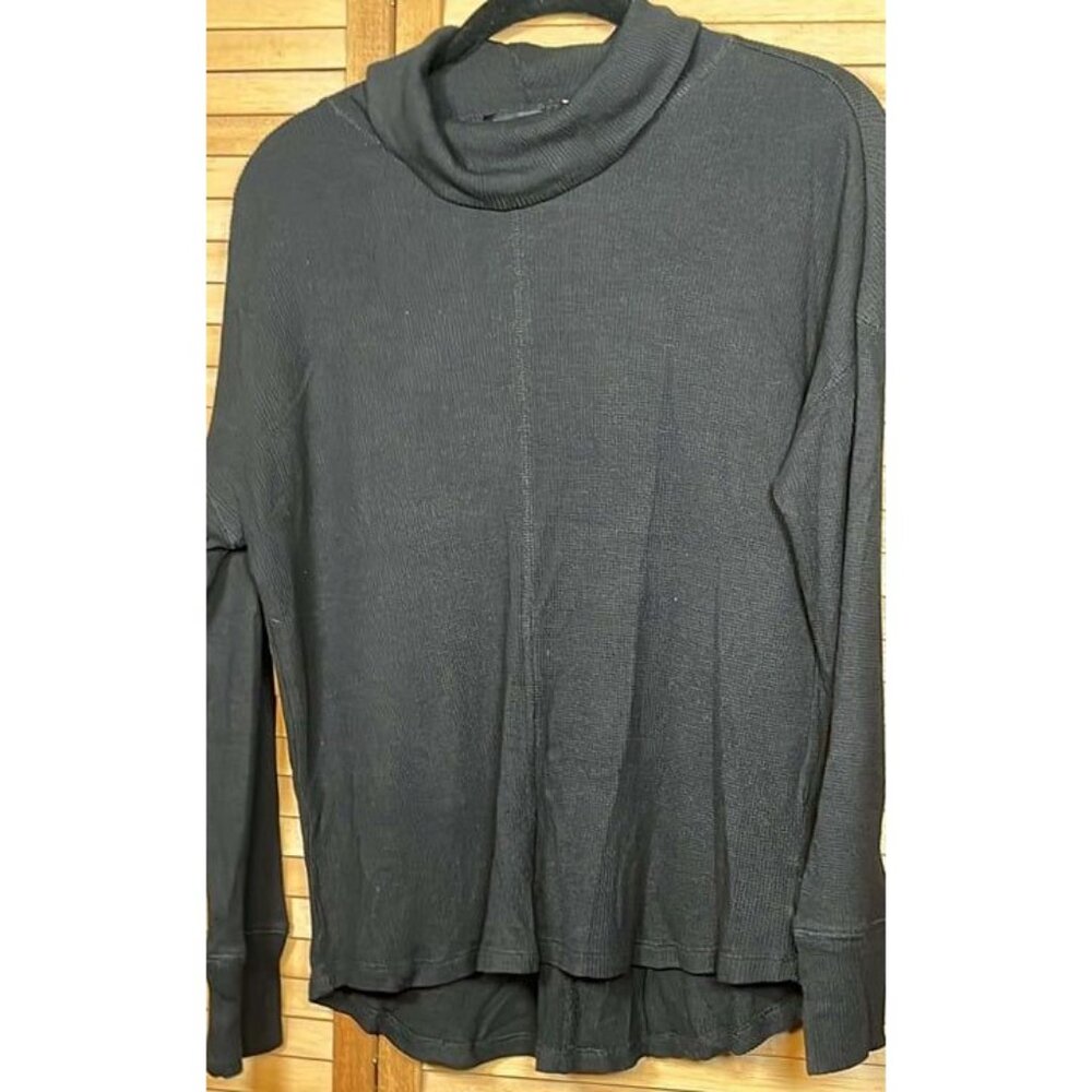 Sanctuary BLACK WAFFLED Cowl Neck Sweater‎ SZ S/CHARITY SALE